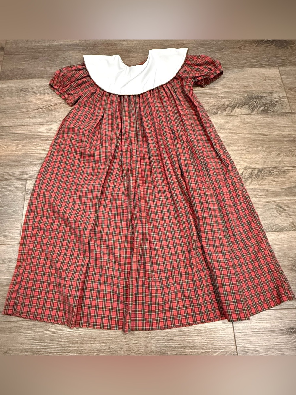 Vintage Banbury Cross New Orleans Plaid Girls Collard Dress, Southern Chic